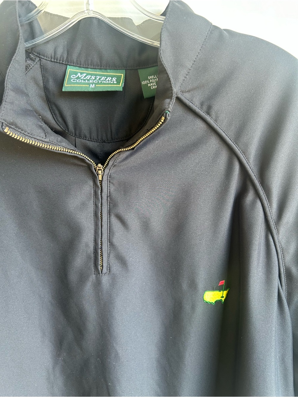 Masters Black Quarter-Zip Pullover with Green & Yellow Logo